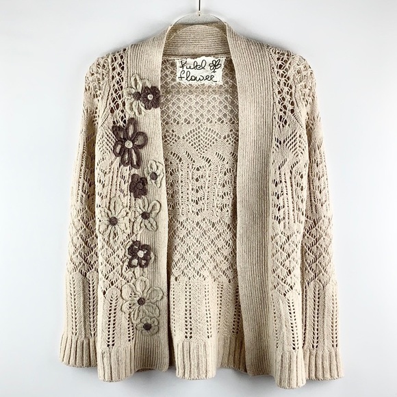 Anthropologie Sweaters - FIELD FLOWER | Lambswool Floral Cardigan Sweater
